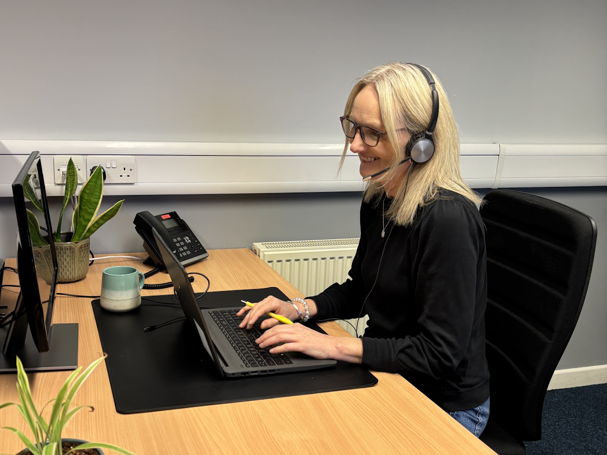 A support worker answering a call on the Suffolk Mind Helpline